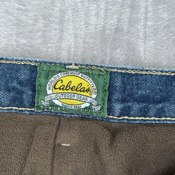 Cabelas Flannel Lined Jeans Men 48x30(46x28) Blue Wash Insulated Warm Workwear - Picture 4 of 12